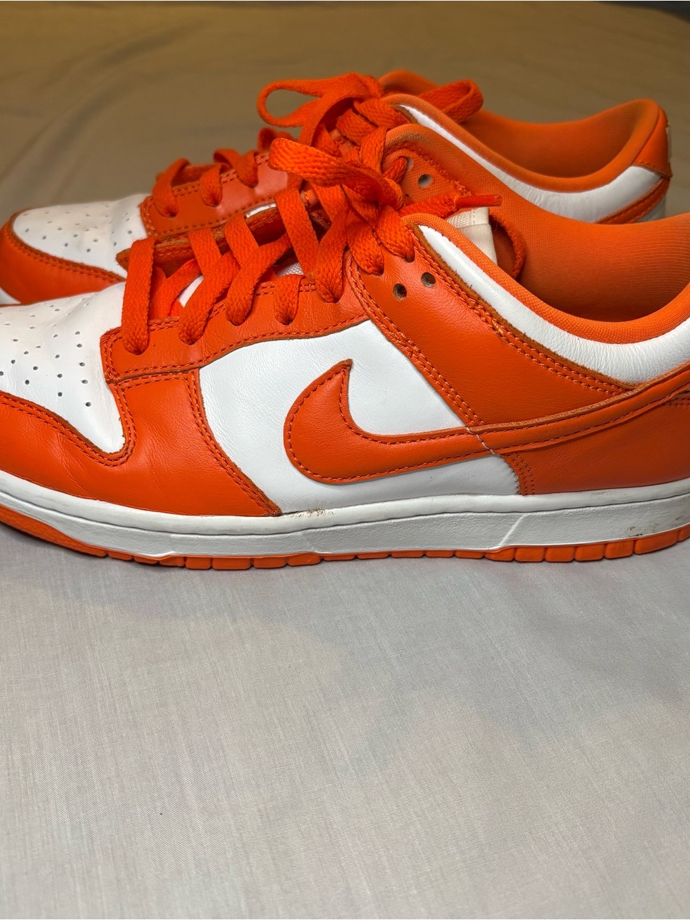 Nike Men’s Low-Top Sneakers - Orange & White Size 8.5